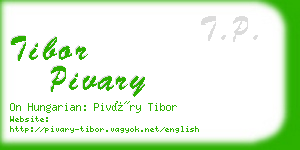 tibor pivary business card